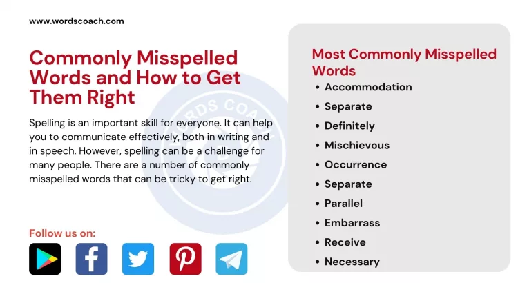 Commonly Misspelled Words - wordscoach.com