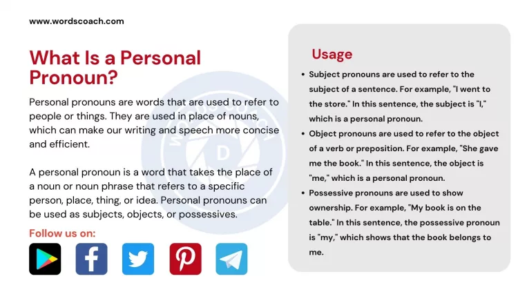 What Is a Personal Pronoun? - wordscoach.com