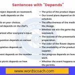 Sentences with Depends - wordscoach.com