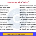 Sentences with Exists - wordscoach.com
