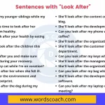 Sentences with Look After - wordscoach.com