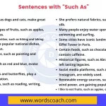 Sentences with Such as - wordscoach.com