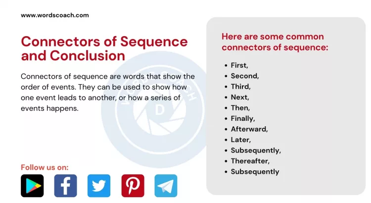 Connectors of Sequence and Conclusion - wordscoach.com