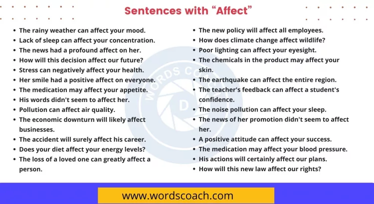 Sentences with Affect - wordscoach.com