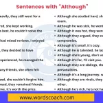 Sentences with Although - wordscoach.com