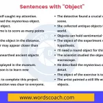 Sentences with Object - wordscoach.com