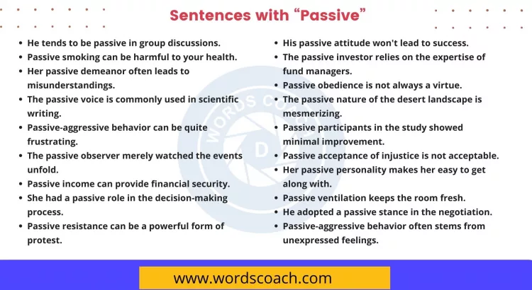 Sentences with Passive - wordscoach.com
