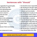 Sentences with Should - wordscoach.com