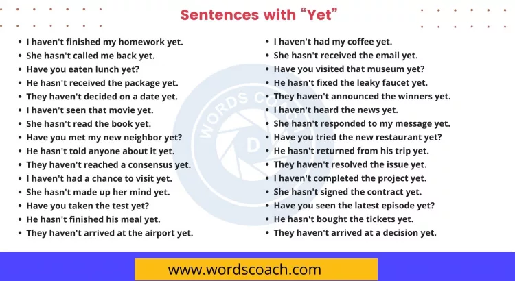 Sentences with Yet - wordscoach.com