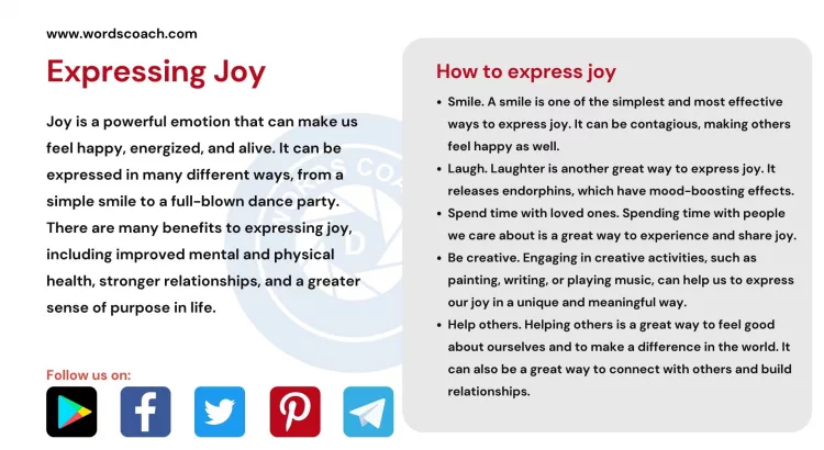 Expressing Joy - wordscoach.com