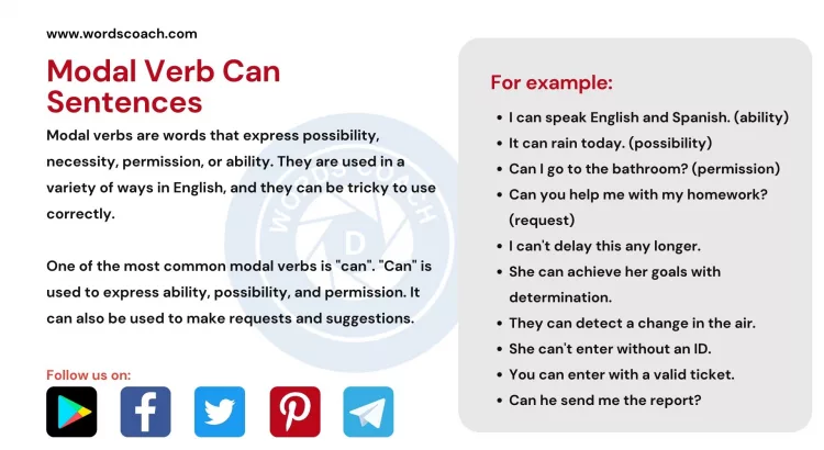 Modal Verb Can Sentences - wordscoach.com