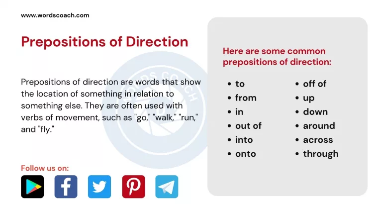 Prepositions of Direction - wordscoach.com