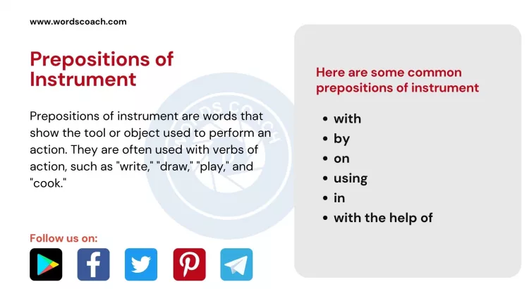 Prepositions of Instrument - wordscoach.com