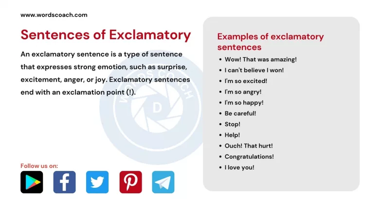 Sentences of Exclamatory - wordscoach.com