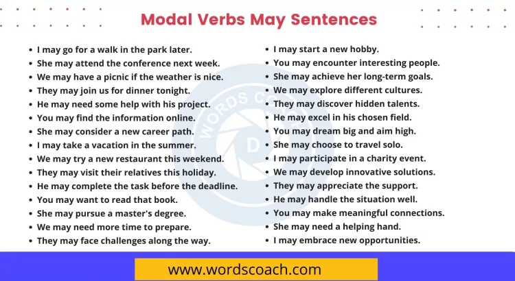 Modal Verbs May Sentences - wordscoach.com