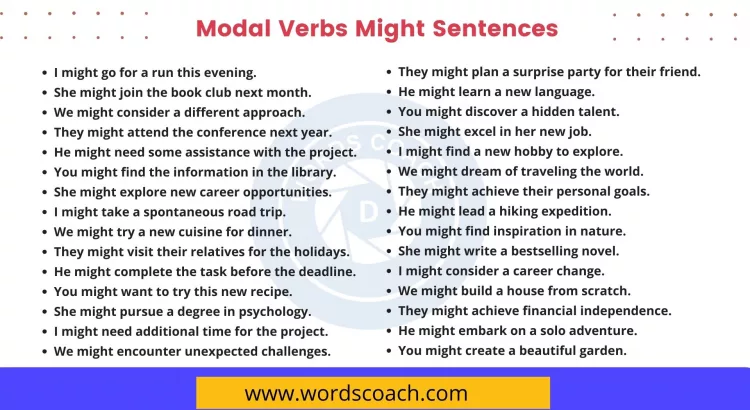 Modal Verbs Might Sentences - wordscoach.com