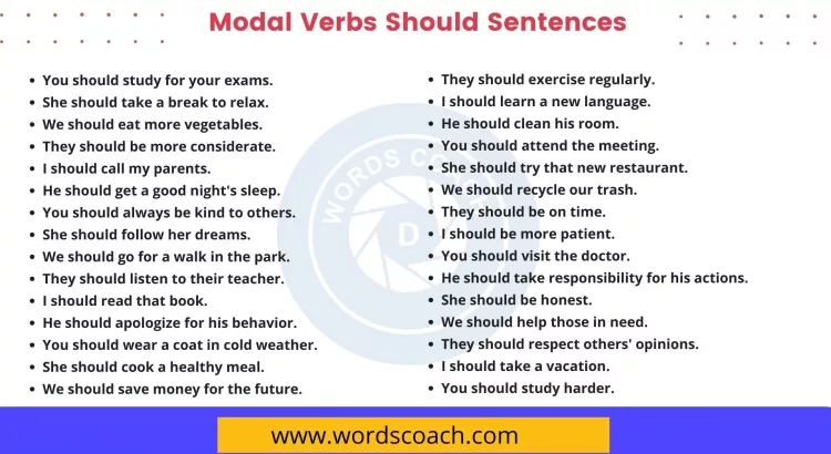 Modal Verbs Should Sentences - wordscoach.com