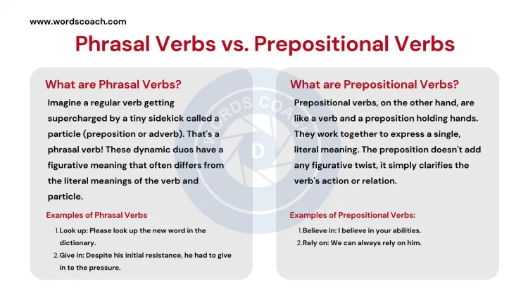 Difference between Phrasal Verbs and Prepositional Verbs - wordscoach.com
