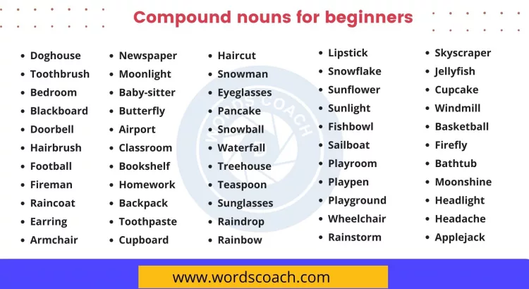 Compound nouns for beginners - wordscoach.com