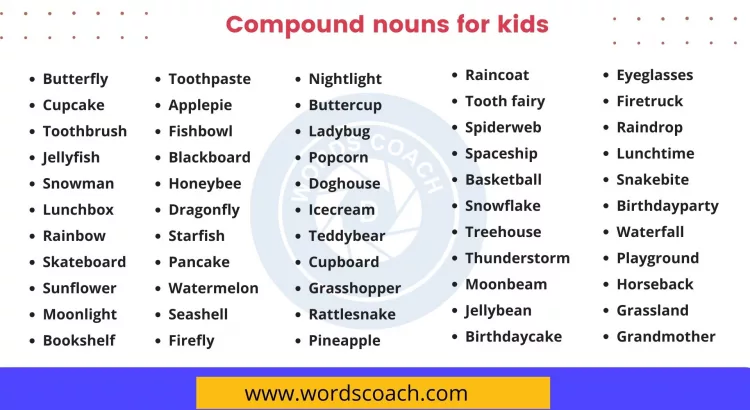Compound nouns for kids - wordscoach.com