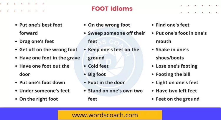 FOOT Idioms - wordscoach.com