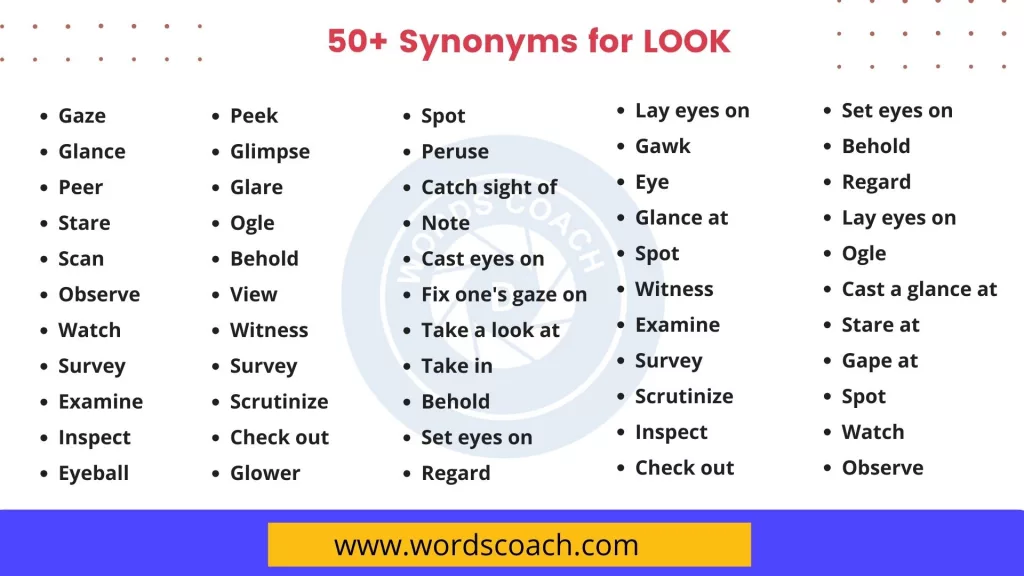 LOOK Synonym - wordscoach.com