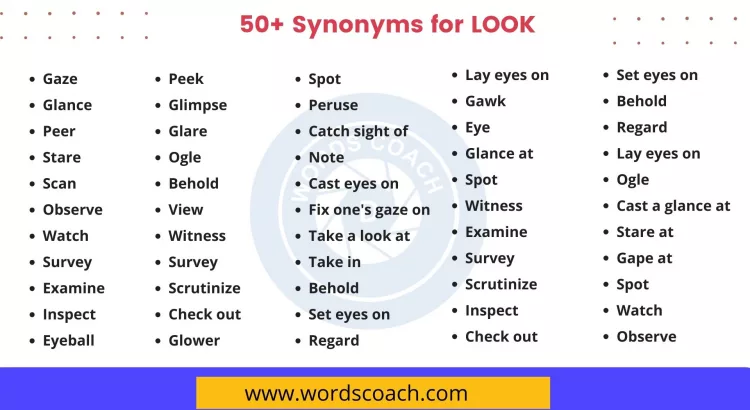 LOOK Synonym - wordscoach.com