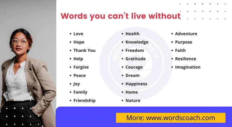 Words you can’t live without - wordscoach.com