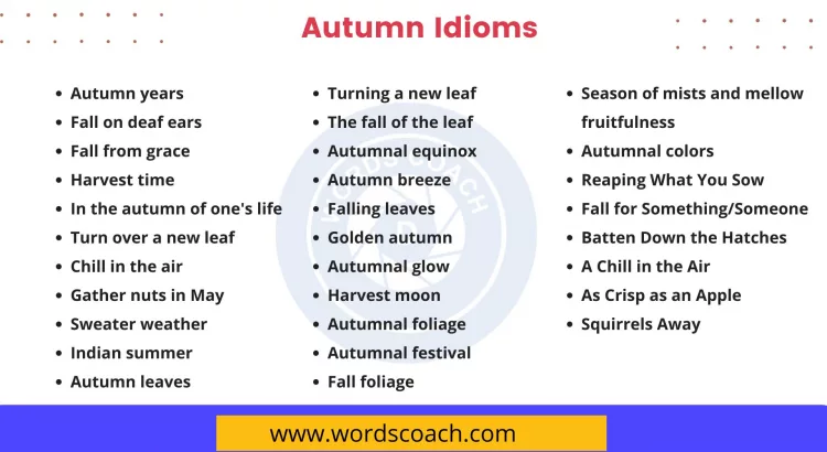 Autumn Idioms - wordscoach.com