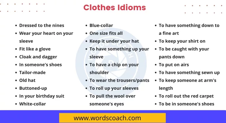 Clothes Idioms - wordscoach.com