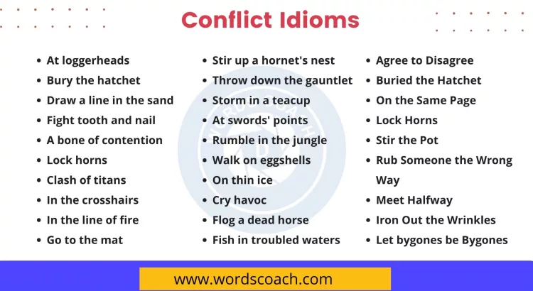 Conflict Idioms - wordscoach.com