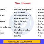 Fire Idioms - wordscoach.com