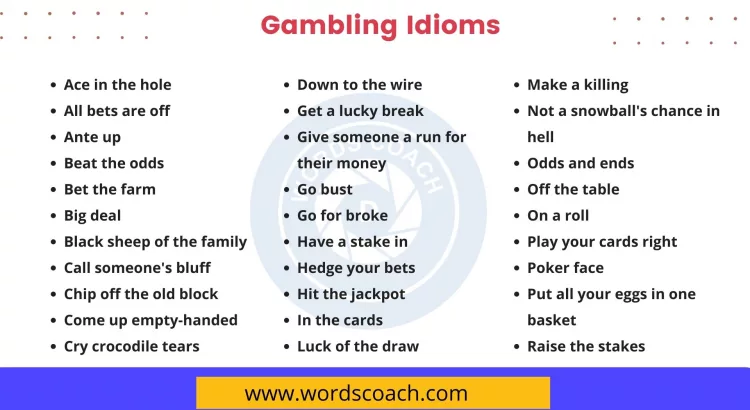 Gambling Idioms - wordscoach.com