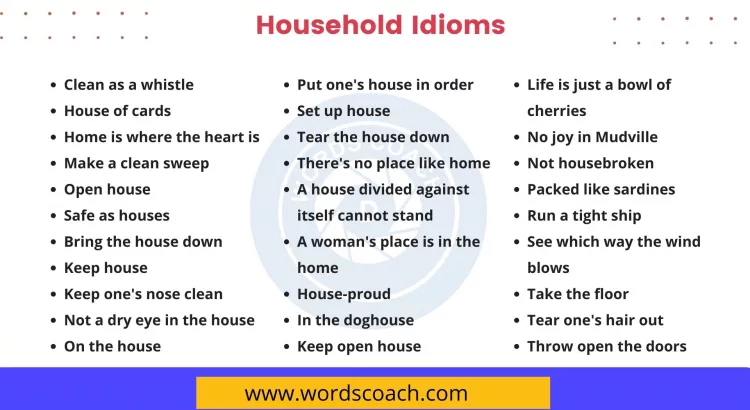 Household Idioms - wordscoach.com