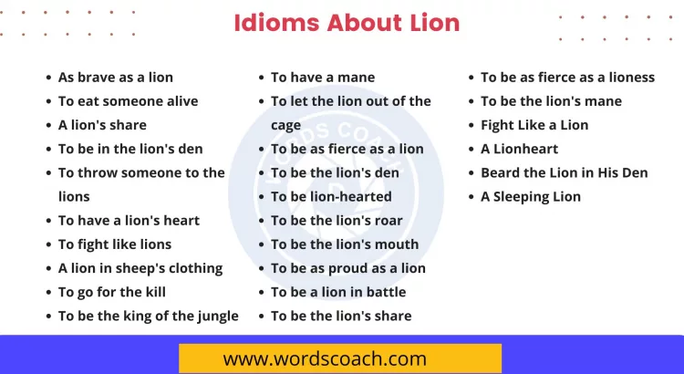 Idioms About Lion - wordscoach.com