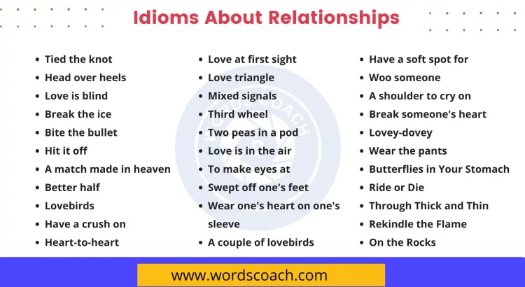 Idioms About Relationships - wordscoach.com