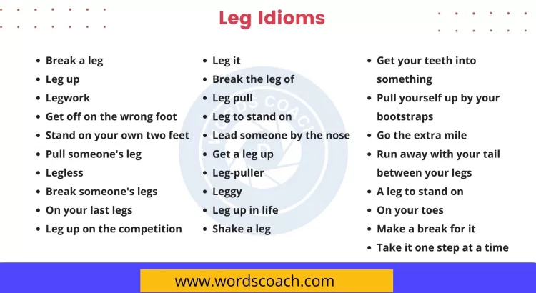 Leg Idioms - wordscoach.com