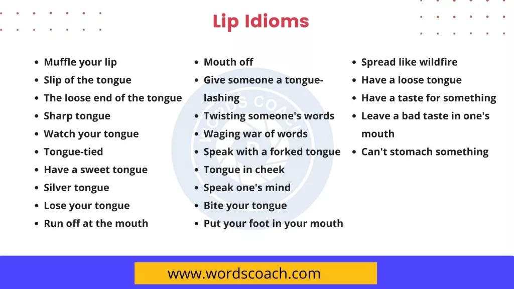 Lip Idioms - wordscoach.com