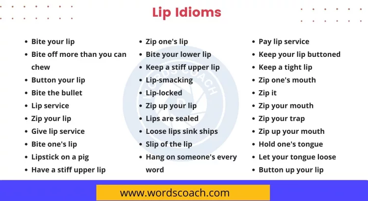Lip Idioms - wordscoach.com