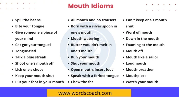 Mouth Idioms - wordscoach.com
