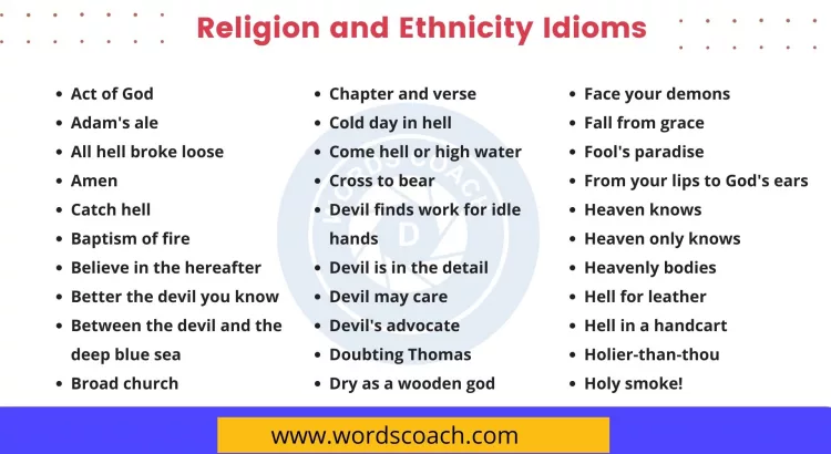 Religion and Ethnicity Idioms - wordscoach.com