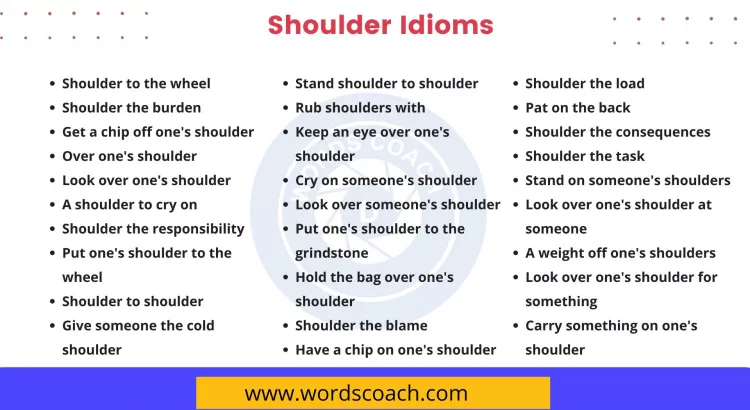 Shoulder Idioms - wordscoach.com