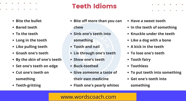Teeth Idioms - wordscoach.com