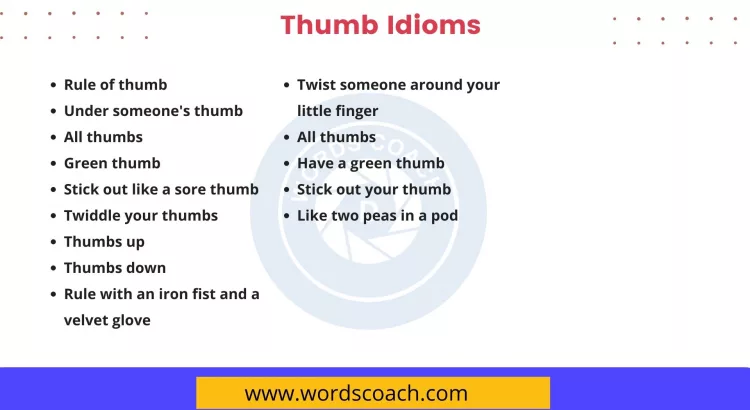 Thumb Idioms - wordscoach.com