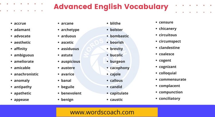 Advanced English Vocabulary - wordscoach.com