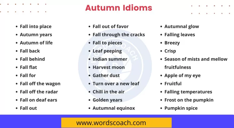 Autumn Idioms - wordscoach.com