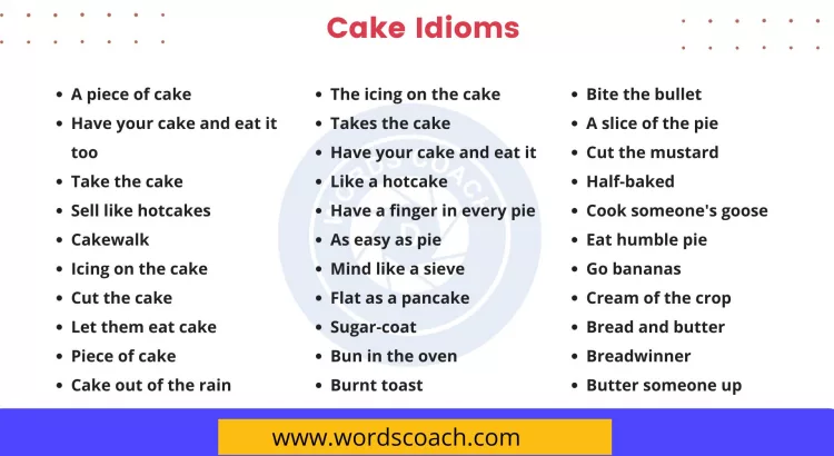 Cake Idioms - wordscoach.com