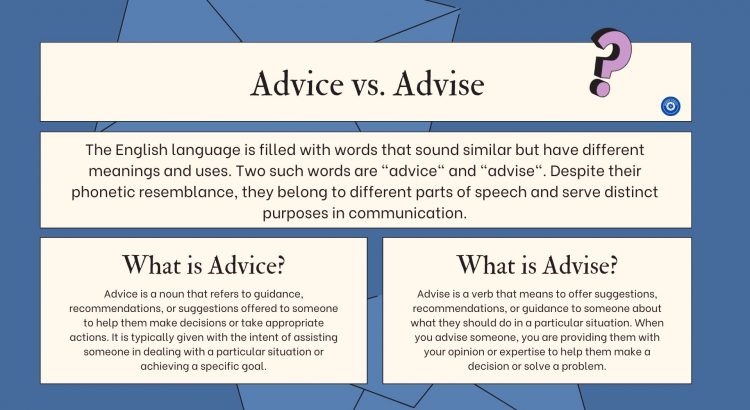 Difference between Advice and Advise - wordscoach.com