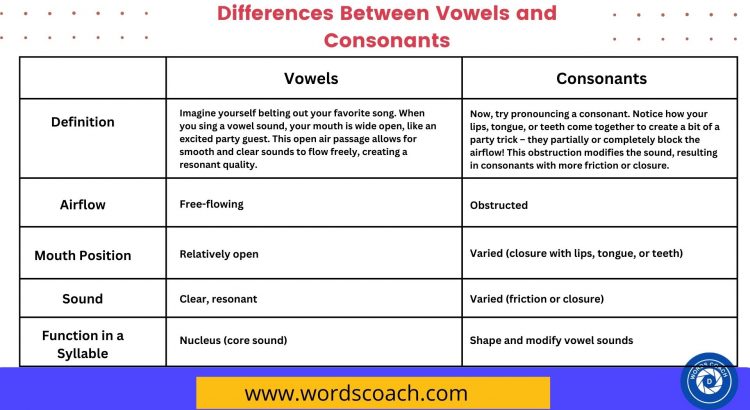 Differences Between Vowels and Consonants - wordscoach.com