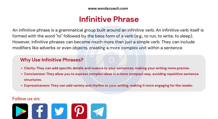 Infinitive Phrase - wordscoach.com